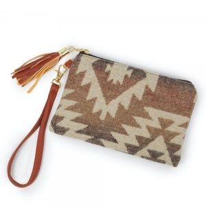Aztec print Tassel wristlet